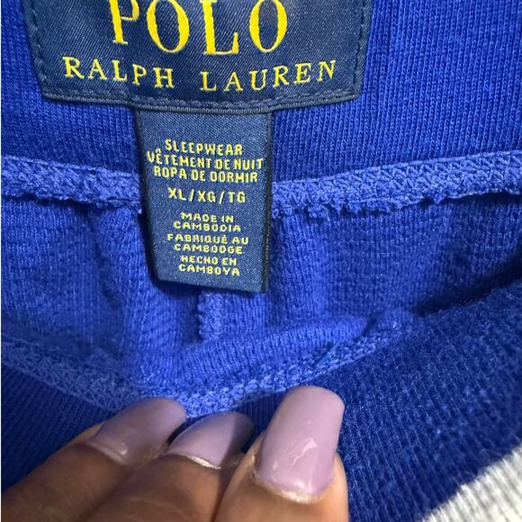 Polo Ralph Lauren Waffle Knit Script Logo Pajama Joggers Blue Men’s XL - Picture 6 of 13